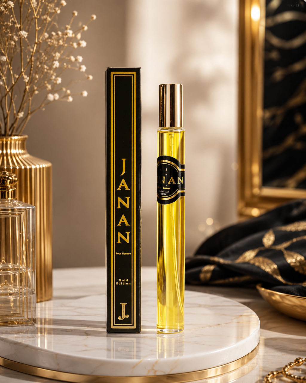 JANAN Gold Edition Pocket Perfume Spray 20ml for Men | Long Lasting Travel Size Fragrance  Alternative (Google Search Friendly):  JANAN Pocket Perfume 20ml | Luxury Long Lasting Perfume Spray for Men