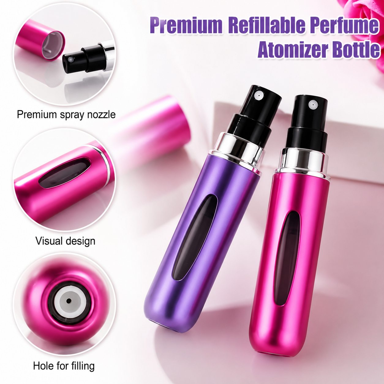 Premium Refillable Travel Perfume Atomizer Bottle – 5ml Portable Mini Spray Bottle